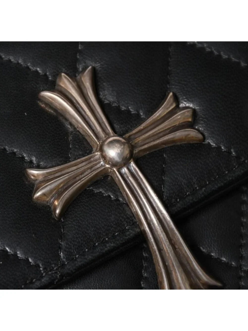 Chrome Hearts Dinner Clutch Large Cross Matelasse Lambskin Black